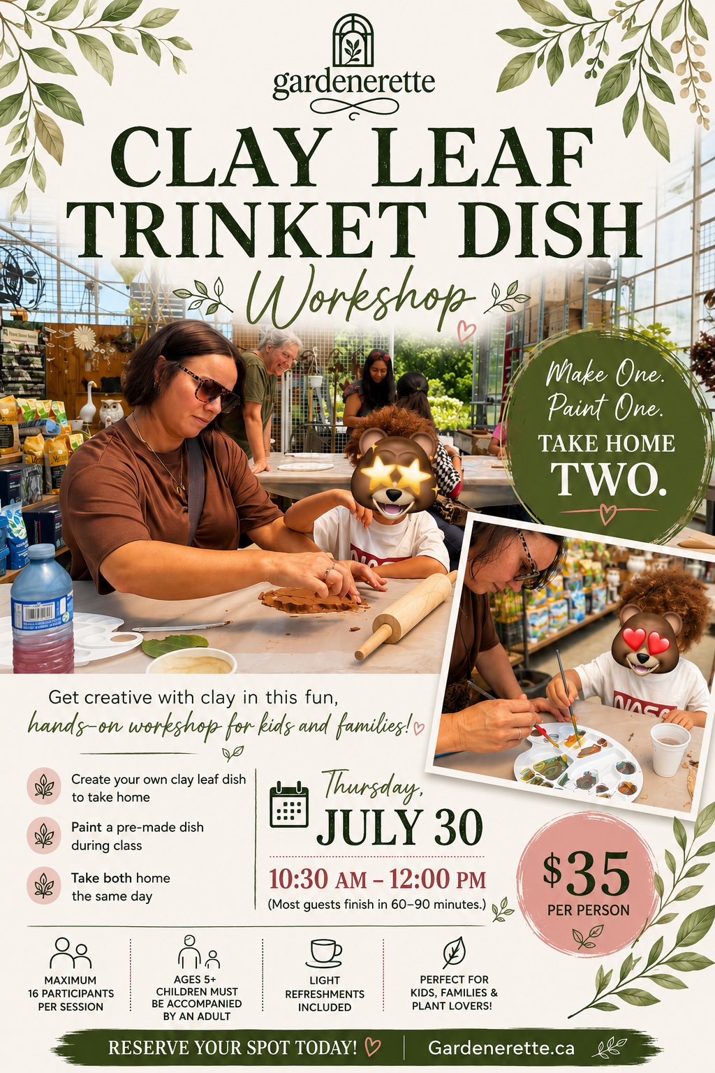 Clay Leaf Trinket Dish Workshop