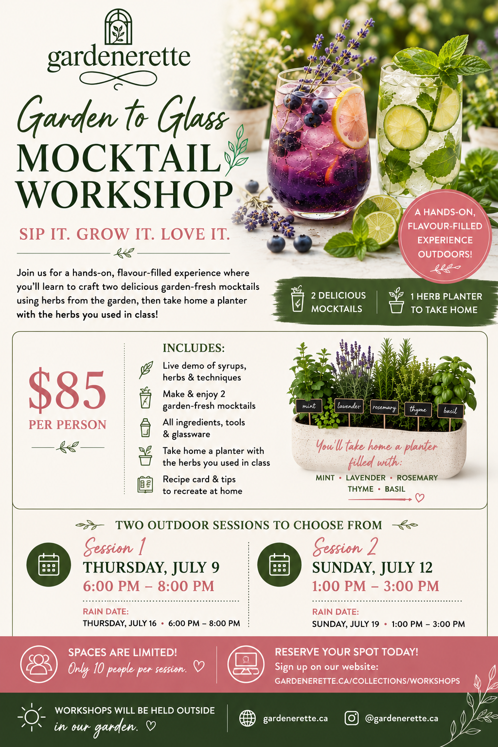 Garden to Glass Mocktail-Making Workshop
