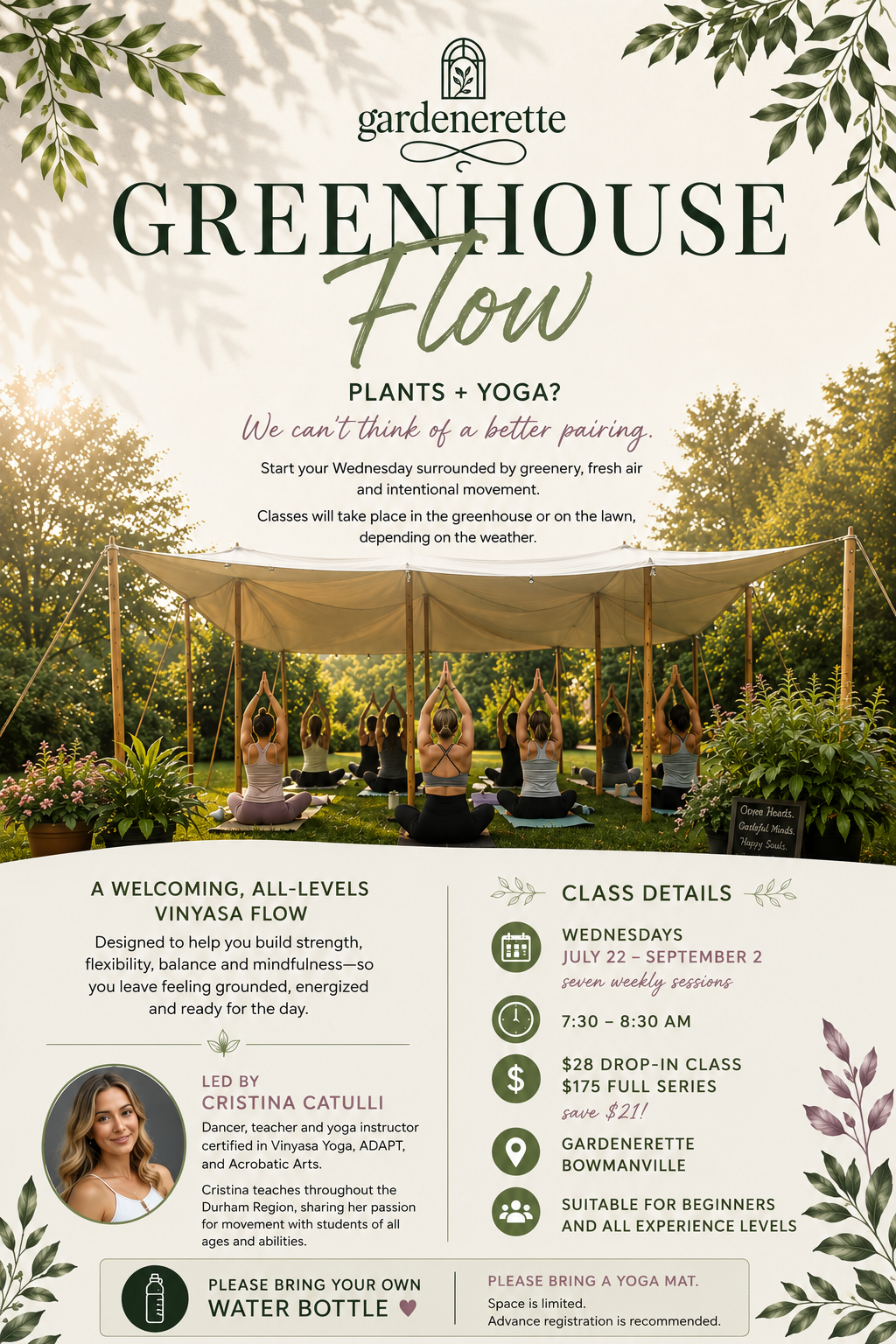 Wednesday Morning Yoga, 7:30–8:30am – Summer Series