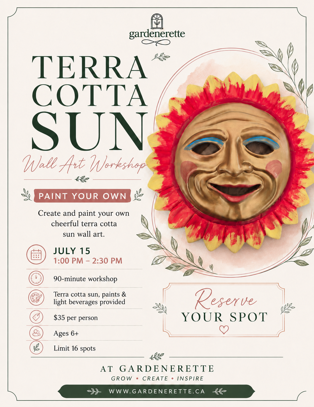 Kids Terra Cotta Sun Painting - SOLD OUT